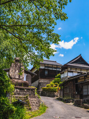 Fototapeta premium 木曽路 妻籠宿の風景