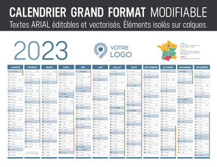 Calendrier 2023 modifiable - Grand format