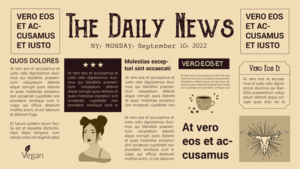 Daily News Old Paper Horizontal Template