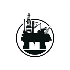 Obraz premium Oil platform in the sea off the coast