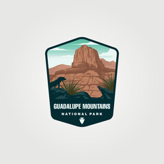 guadalupe mountains sticker patch logo vector symbol illustration design - obrazy, fototapety, plakaty