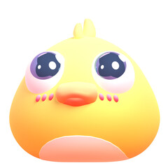 Obraz premium Chick in 3d render for graphic asset web presentation or other