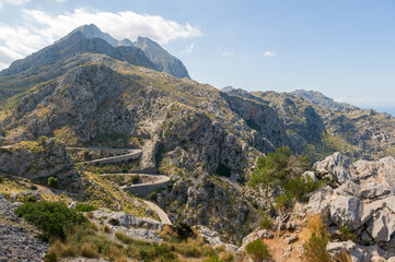 Fototapeta na wymiar Majorka górski krajobraz zachodniej części wyspy, Hiszpania