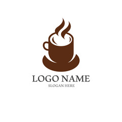coffee cup logo with vector style template