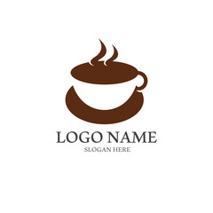 coffee cup logo with vector style template