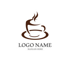 coffee cup logo with vector style template