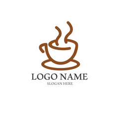 coffee cup logo with vector style template