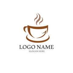 coffee cup logo with vector style template