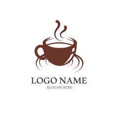 coffee cup logo with vector style template