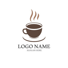 coffee cup logo with vector style template
