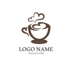 coffee cup logo with vector style template