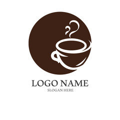coffee cup logo with vector style template