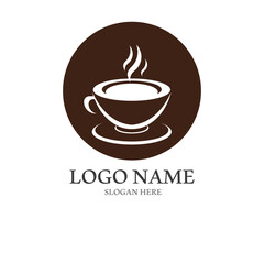 coffee cup logo with vector style template