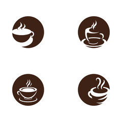 coffee cup logo with vector style template