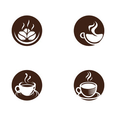 coffee cup logo with vector style template