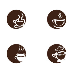 coffee cup logo with vector style template