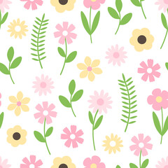 Seamless pattern flowers vector illustration