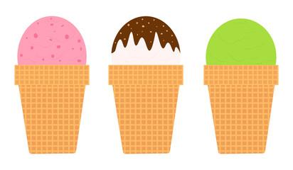 Set ice cream vector illustration