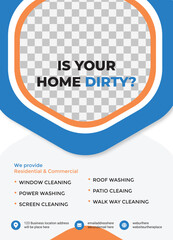 Cleaning service promotional poster flyer template design