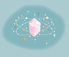 logo cristaux -numérologie- fond bleu