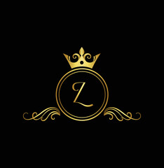 Modern professional wings shield template logo design with letter Z.