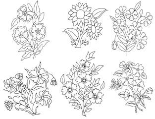 black and white flowers design