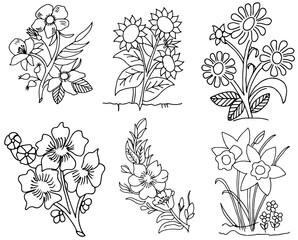 black and white flowers