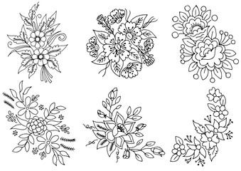 black and white flowers