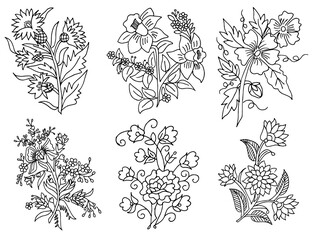 black and white flowers