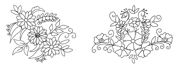 black and white flowers