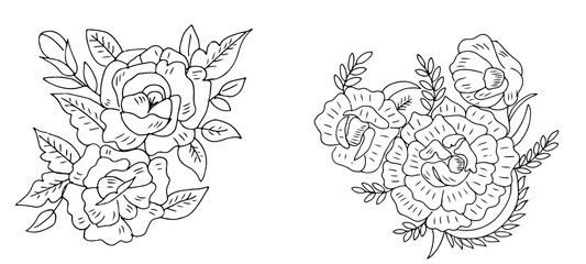 black and white flowers