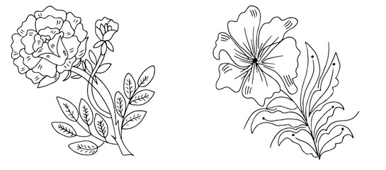 black and white flowers