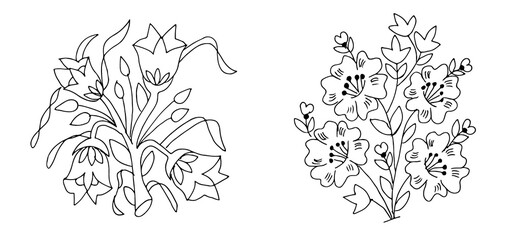 black and white flowers