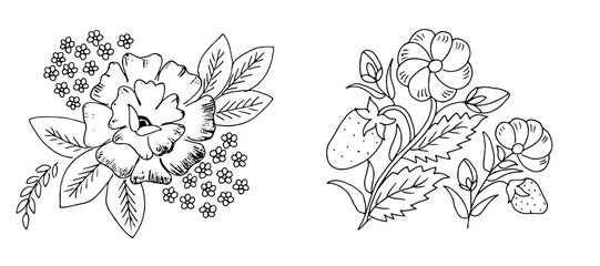 black and white flowers