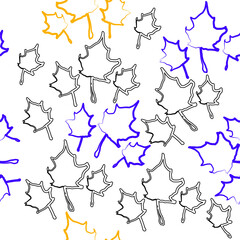 Seamless vector pattern with silhouettes of maple leaves on a white background. Modern stylish botanicalt flat style illustration for fabric print, wrapping paper, maple syrup labels