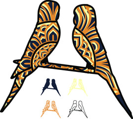 Vector layered template for laser and paper cutting, printing on a T-shirt, mug. 