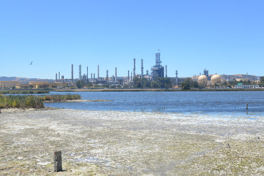 Oil Refinery with polluted Water Way