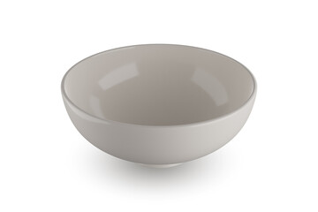 White bowl isolated on white background 3D rendering