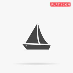 Sailboat flat vector icon