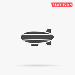 Airship flat vector icon