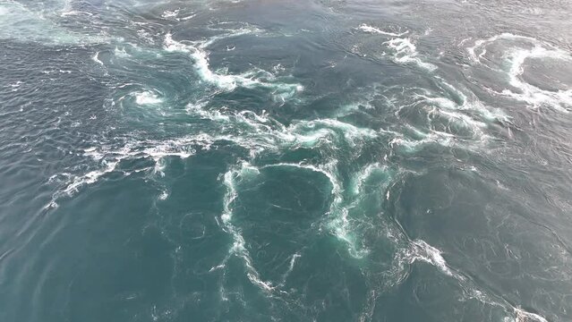 Powerful Current Forms Small Whirlpools And Eddies In Ocean Water