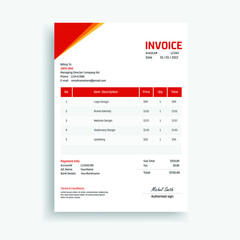 Minimal Invoice Vector Template Design
