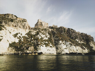 Italy, June 2022: breathtaking views with sea and cliffs at the Tremiti Islands in Puglia