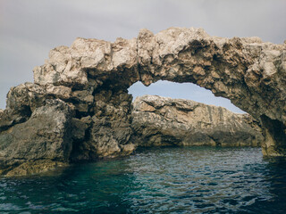 Italy, June 2022: breathtaking views with sea and cliffs at the Tremiti Islands in Puglia