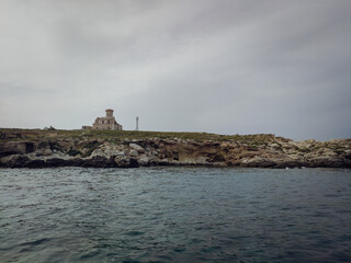 Italy, June 2022: breathtaking views with sea and cliffs at the Tremiti Islands in Puglia