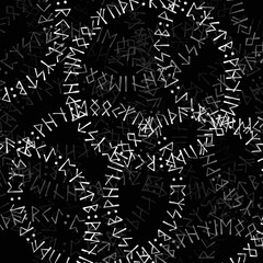 Viking runes circles black background