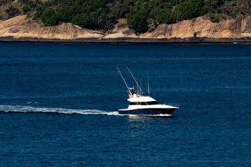 Fototapeta premium boat on the sea - Rio de Janeiro, Brazil
