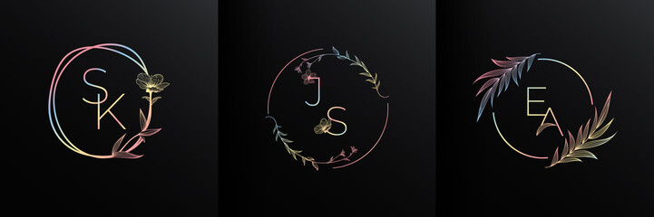 Luxury logo design collection. Natural and organic logo modern design. Natural logo for branding, corporate identity and business card