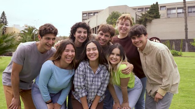 Group of friends taking selfie
