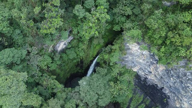 Hidden waterfall (Cascada El Tambo) in Tena - Cundinamarca, Colombia